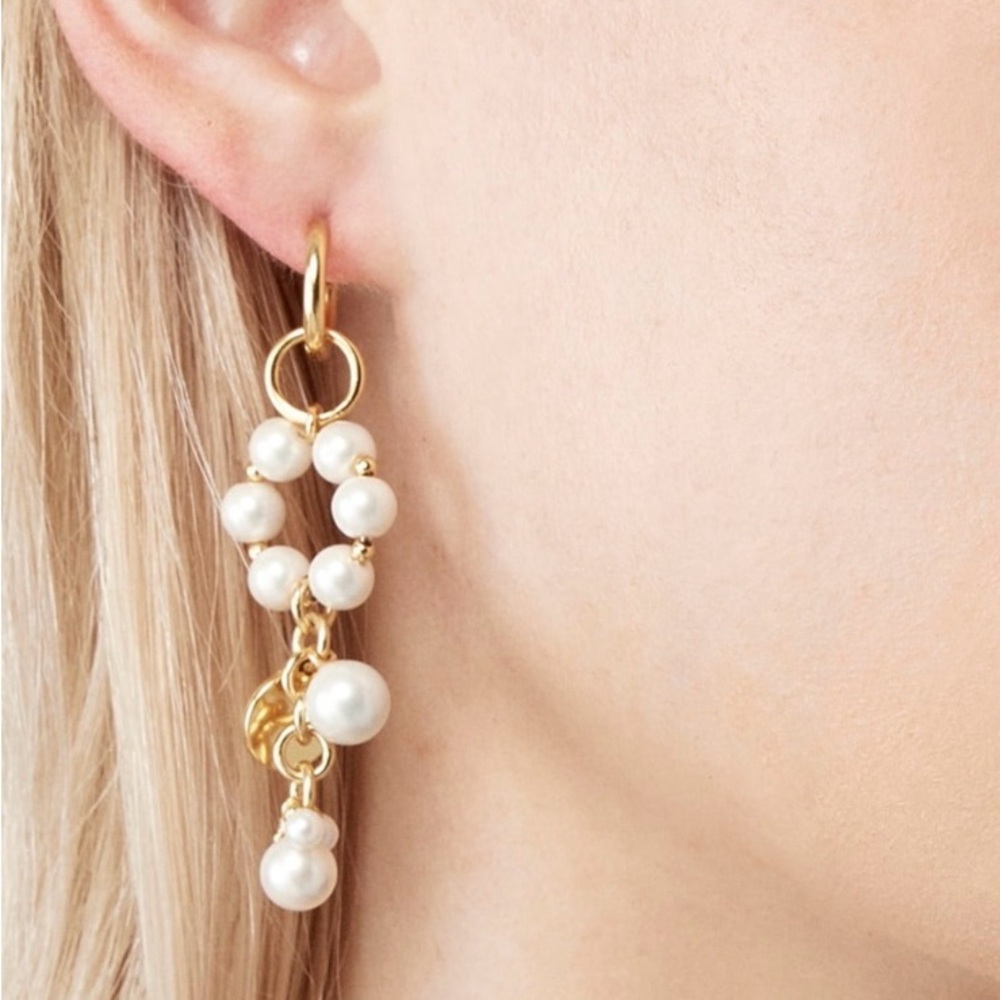 J.Crew Dangling Pearl Charm Earrings (CF031)